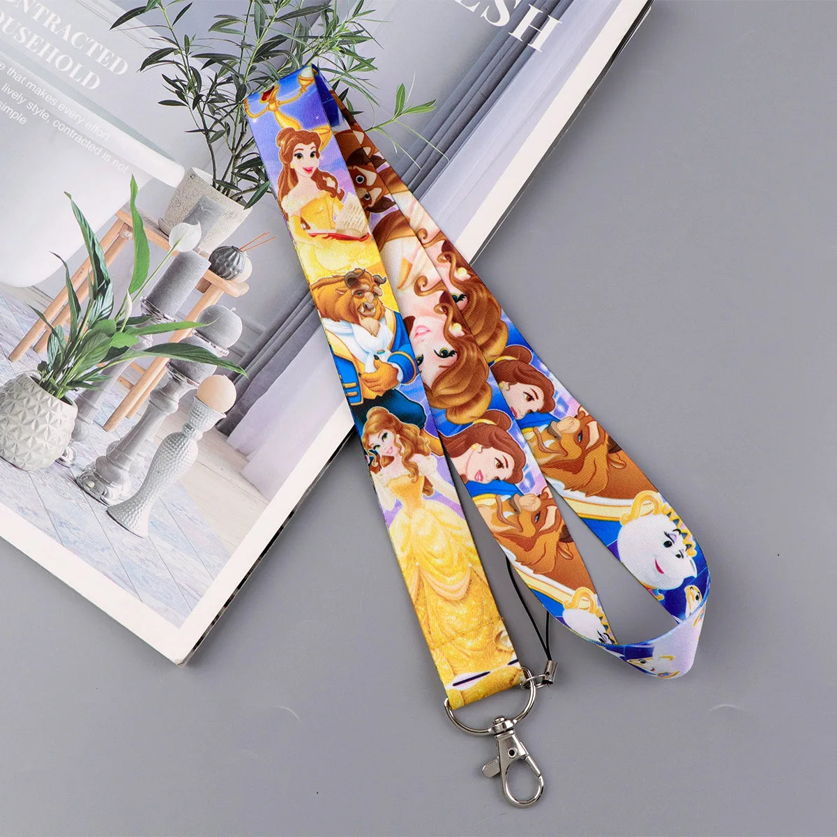 Anime Beauty and the Beast Lanyard For Keys Chain Card Cover Badge Holder Keychain for Keyring Accessories Jewelry Gifts