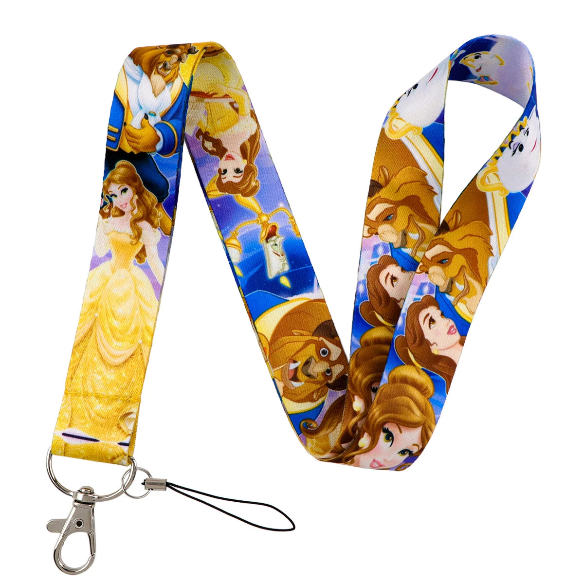 Anime Beauty and the Beast Lanyard For Keys Chain Card Cover Badge Holder Keychain for Keyring Accessories Jewelry Gifts